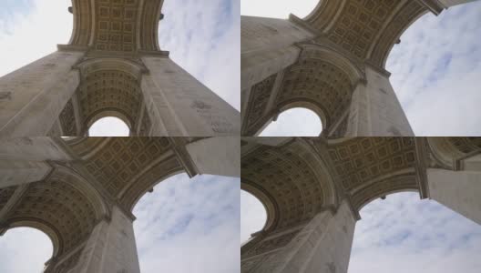 巴黎凯旋门全景，慢动作180帧/秒高清在线视频素材下载