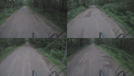 在森林里骑山地自行车高清在线视频素材下载