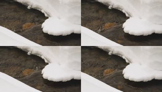 冬天的河和雪。高清在线视频素材下载