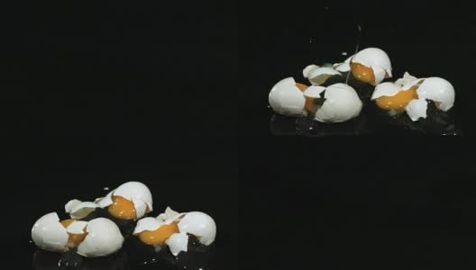 慢镜头掉鸡蛋和打碎鸡蛋高清在线视频素材下载