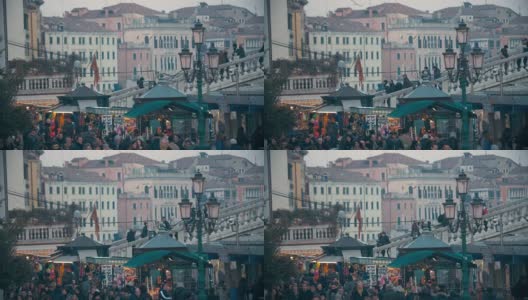 意大利威尼斯拥挤的街道高清在线视频素材下载