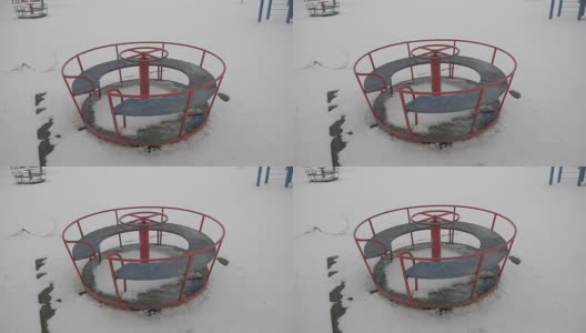 孩子们在操场上的雪宽拍摄高清在线视频素材下载
