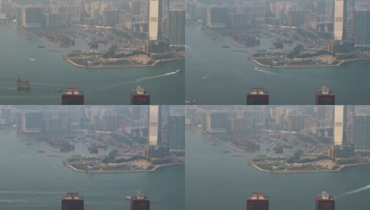 香港时间推移傍晚到夜景维多利亚港4k视频高清在线视频素材下载