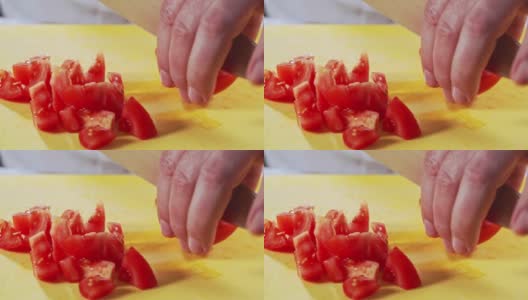 为这顿饭切西红柿高清在线视频素材下载