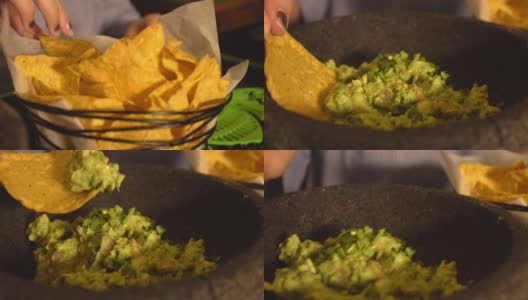 墨西哥玉米片蘸鳄梨酱高清在线视频素材下载