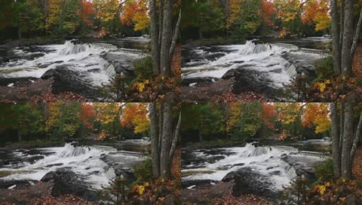 秋天在邦德瀑布循环高清在线视频素材下载