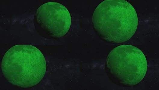 绿色月亮空间3DCG数字动画运动图形高清在线视频素材下载