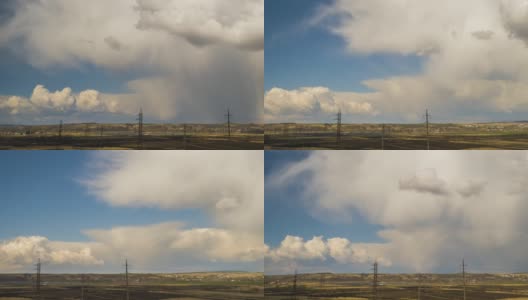 在雷暴之前，快速移动的乌云在暴风雨的天空中形成高清在线视频素材下载