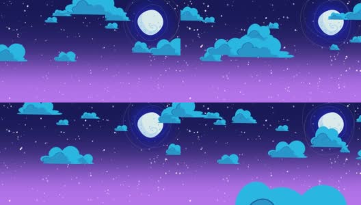 紫星满天云月景高清在线视频素材下载