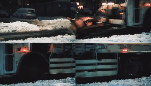 大雪过后扫雪机的街道高清在线视频素材下载