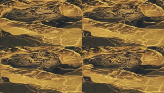 垂直蜂蜜黄色抽象波浪明胶，液体和融化的玻璃看背景3d可循环股票视频高清在线视频素材下载