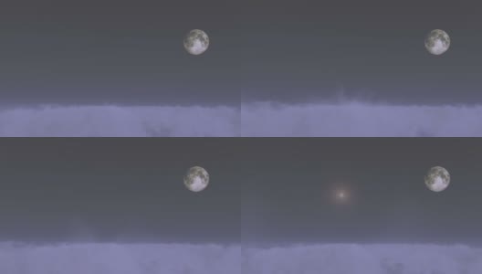 飞向云层上的月亮——满月高清在线视频素材下载