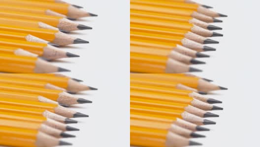 作为团队合作的概念，尖铅笔与其他铅笔站成一排。合作经营理念高清在线视频素材下载