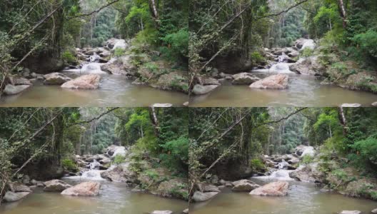 泰国清迈美丽的美沙瀑布高清在线视频素材下载