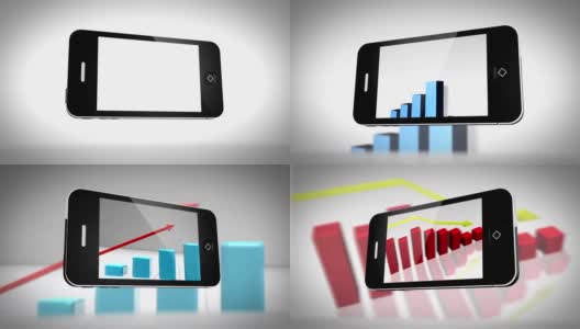 智能手机显示不同的统计数据高清在线视频素材下载