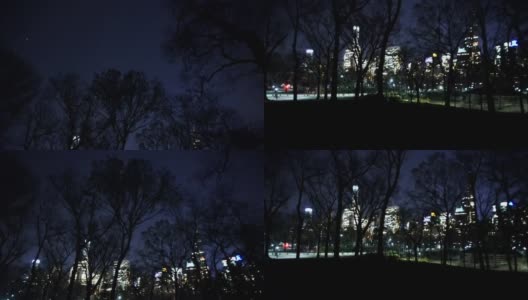 中央公园拍摄之夜。高清在线视频素材下载