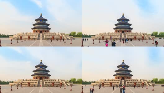 中国北京天坛祈年殿游客的时间流逝高清在线视频素材下载
