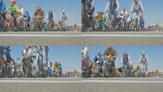 自行车赛季的开始-慢动作60帧/秒高清在线视频素材下载