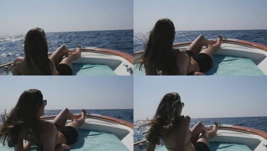 意大利卡普里岛上的一名妇女高清在线视频素材下载