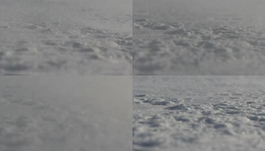 强风中雪的质地。特写镜头。神奇的斯匹次卑尔根群岛。高清在线视频素材下载