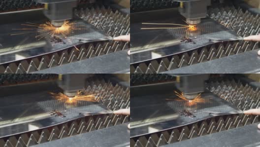 金属板材的工业激光切割工艺高清在线视频素材下载