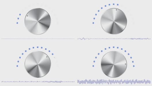 音量旋钮随着白色背景上的声波移动高清在线视频素材下载