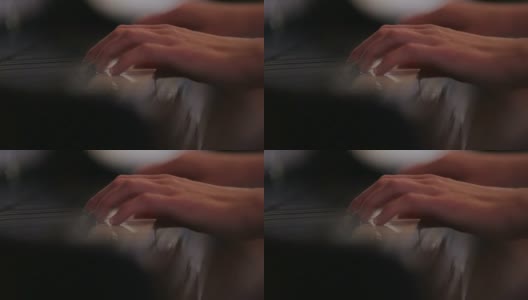 女子弹钢琴近景拍摄高清在线视频素材下载
