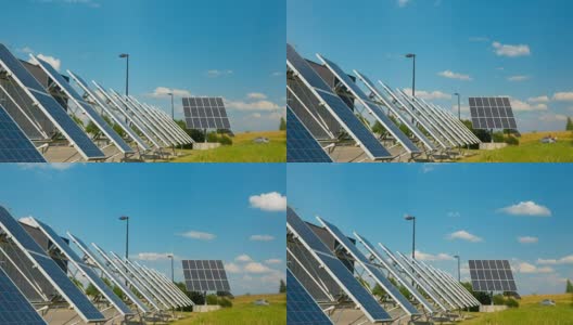 现代企业附近的太阳能电池板，延时高清在线视频素材下载