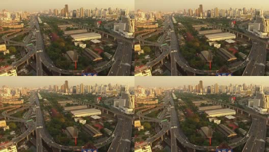 泰国曼谷的道路，无人机拍摄高清在线视频素材下载