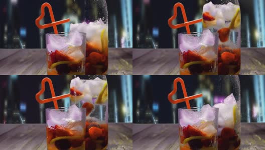 制作冰水果饮料高清在线视频素材下载