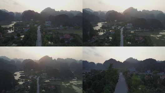越南乡村的空中鸟瞰图高清在线视频素材下载