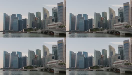 新加坡城市中央商务区的天际线高清在线视频素材下载