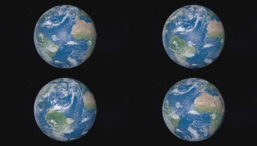 地球和大西洋一起旋转高清在线视频素材下载