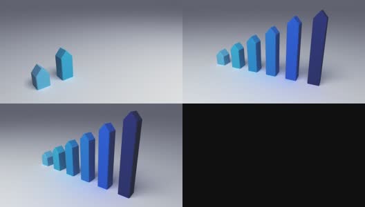 增加6个3D箭头。图表演示模板。版本1高清在线视频素材下载