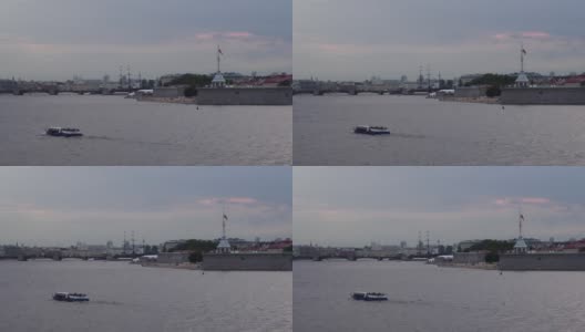 俄罗斯圣彼得堡涅瓦河。高清在线视频素材下载
