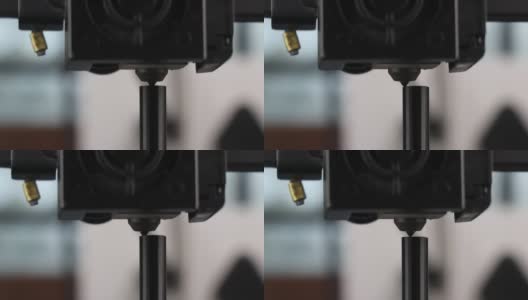 3D打印机喷头用灯丝打印物体，打印过程由3D打印机完成高清在线视频素材下载