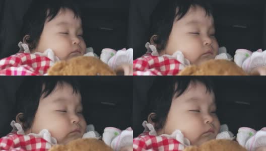 放大婴儿睡觉的镜头。高清在线视频素材下载
