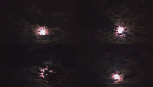 夜空中的月亮高清在线视频素材下载