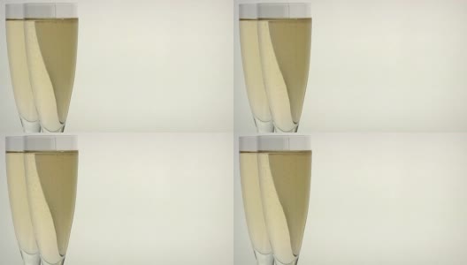 香槟:两杯，中杯，左三杯高清在线视频素材下载