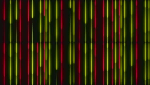 许多垂直霓虹照明线，抽象的电脑生成背景，3D渲染高清在线视频素材下载
