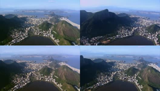 鸟瞰图的Lagoa，海滩和里约热内卢de Janeiro，巴西高清在线视频素材下载