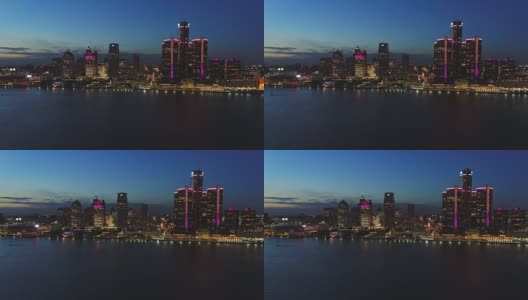 底特律空中城市高清在线视频素材下载
