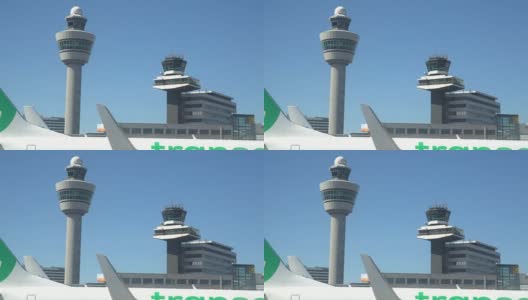 航班管理、空中管制塔和客运大楼高清在线视频素材下载