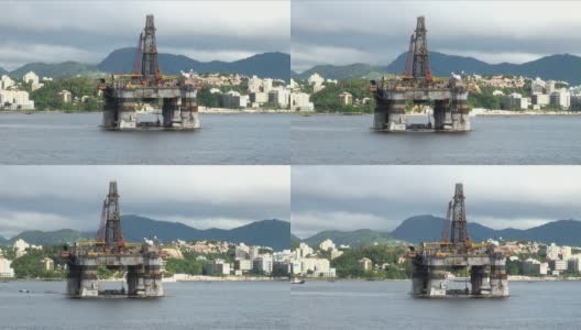 巴西-里约热内卢的石油钻井平台高清在线视频素材下载