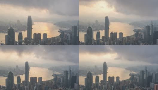 香港城市建筑日出延时高清在线视频素材下载