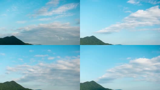 时间流逝的云在蓝天上的山峰高清在线视频素材下载