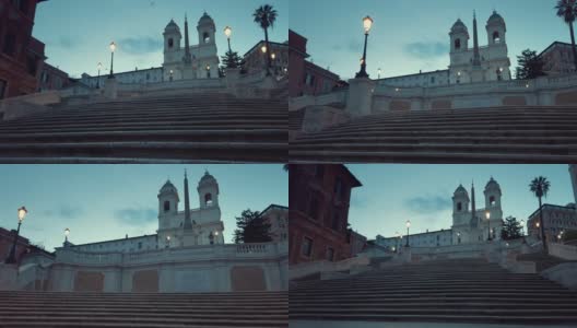 走在意大利罗马的西班牙台阶上高清在线视频素材下载