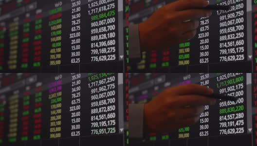 股票市场上的交易与出价、报价、成交量的展示变化迅速高清在线视频素材下载