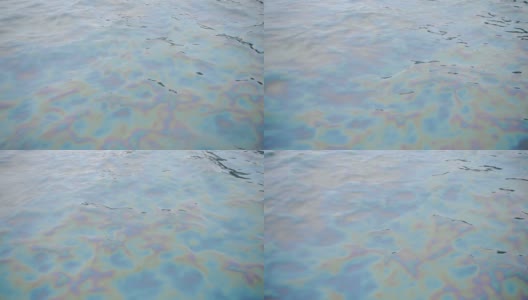 近距离观察香港海水溢油对环境的影响-特写镜头高清在线视频素材下载