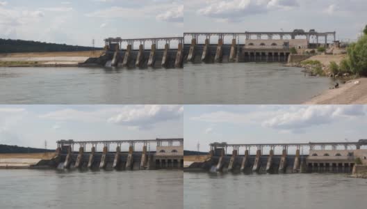 德涅斯特河沿岸摩尔多瓦杜波萨拉的水电站高清在线视频素材下载